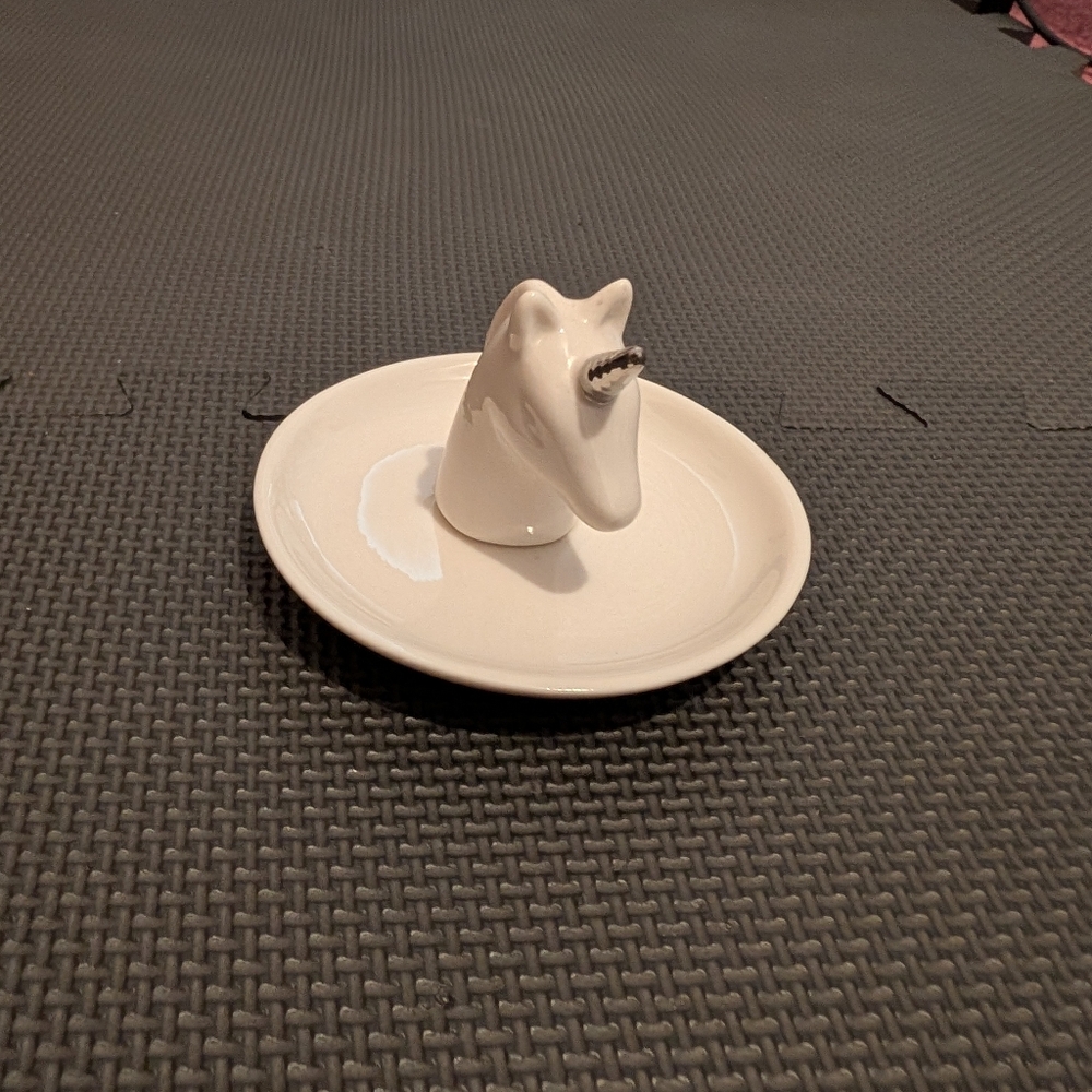 Ceramic Unicorn Ring Trinket Dish